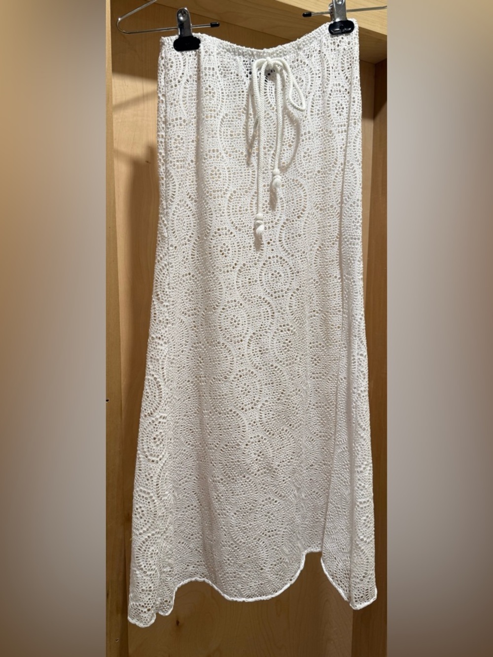 Cynthia Rowley White Crochet Swim Coverup Skirt Size Small